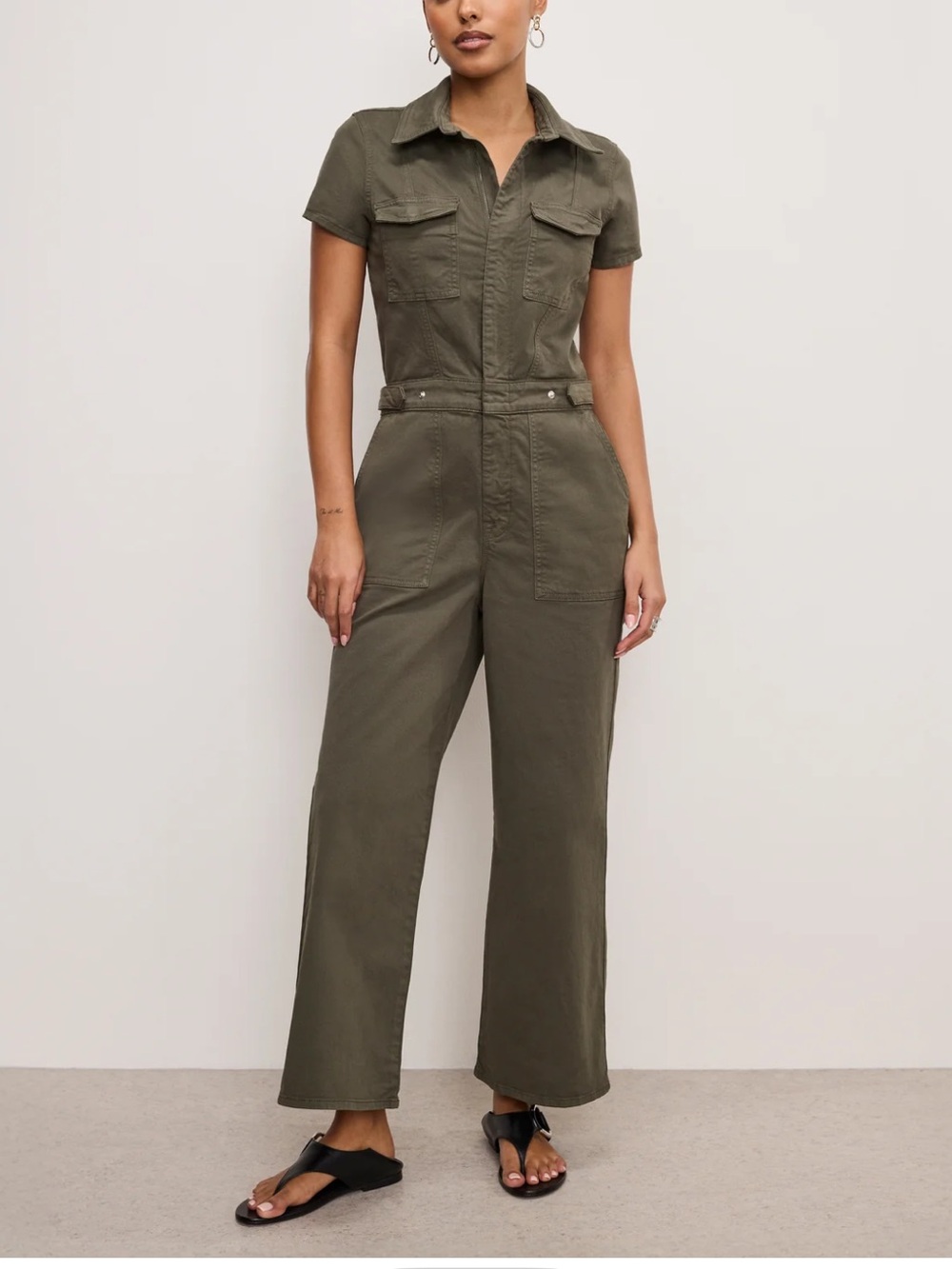 Good American Fit For Success Jumpsuit in Olive Green NWT Size M
